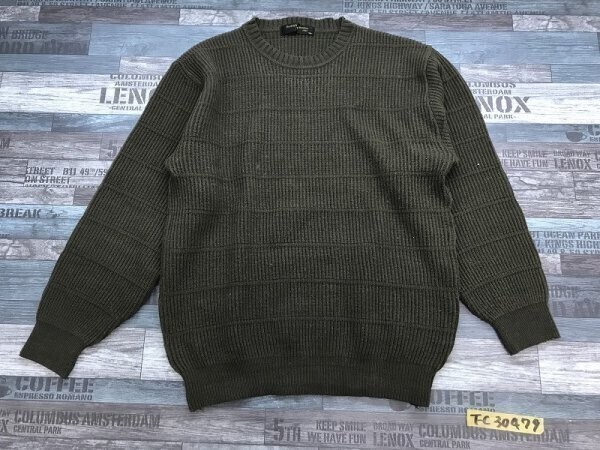 Rudolph Valentino ルドルフヴァレンティノ メンズ アクリル・毛 日本製 ニットプルオーバーカットソー M カーキ拍卖