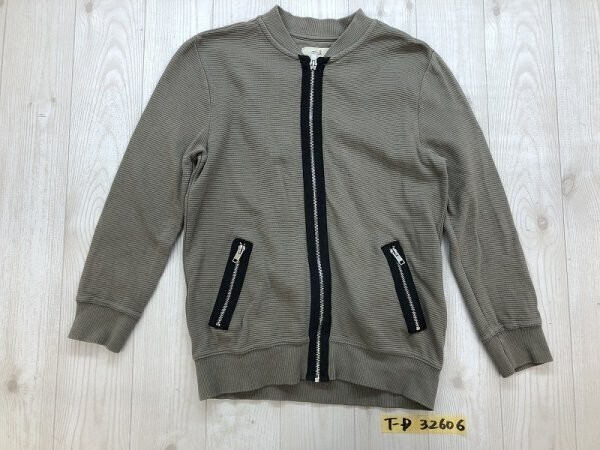 ZARA BOYS ザラボーイズ キッズ ジップ ジャケット 綿97% グレーベージュ 128㎝拍卖