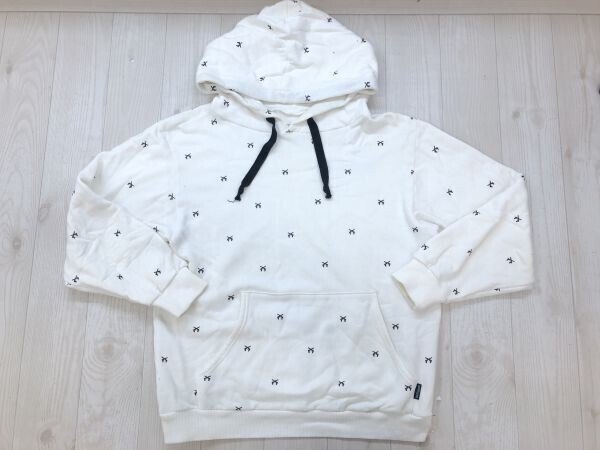 ROE Rules Of Engagement Y2K ストリート 古着 銃 ピストル ドット 総柄プリント 裏パイル スウェット パーカー メンズ コットン100% M 白拍卖