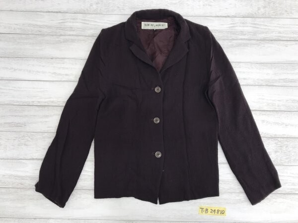 JUNE JULY AUGUST レディース やや薄手 テーラードジャケット 38 ボルドー拍卖