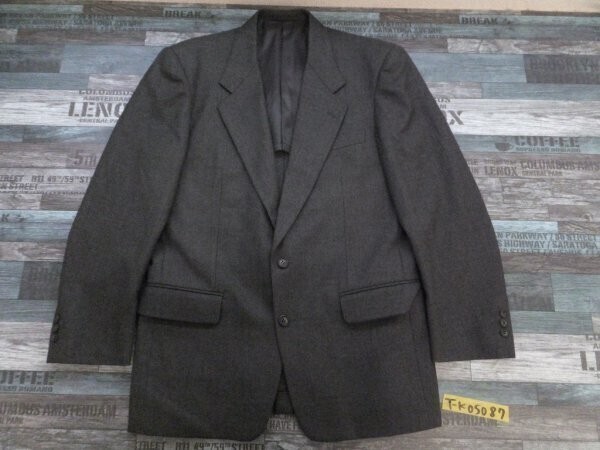 FF COLLECTION メンズ 肩パッド入 日本製 ウール テーラードジャケット 秋冬 94A6 グレー拍卖
