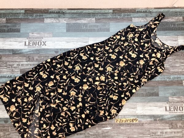 R&K レディース 花柄 ノースリーブ ロングワンピース 10 紺拍卖