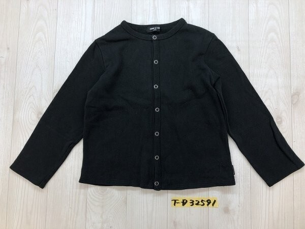 COMME CA ISM コムサイズム キッズ スナップボタン スウェットカーディガン 120A 黒拍卖