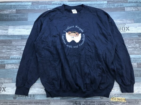 GILDAN ANGELS メンズ 刺繍 裏起毛 スウェットトレーナー 大きいサイズ XL 紺拍卖