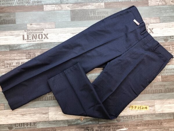 銀座山形屋 メンズ ストライプ スラックスパンツ 青拍卖
