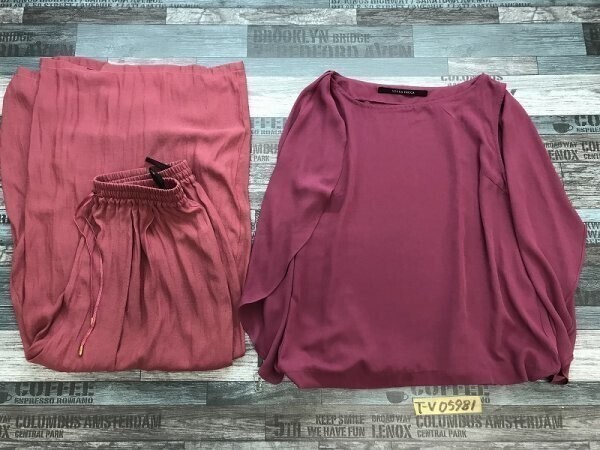 YECCA VECCA イェッカヴェッカ レディース とろみ ノースリーブカットソー・パンツ 上下セットアップ F ピンク系拍卖