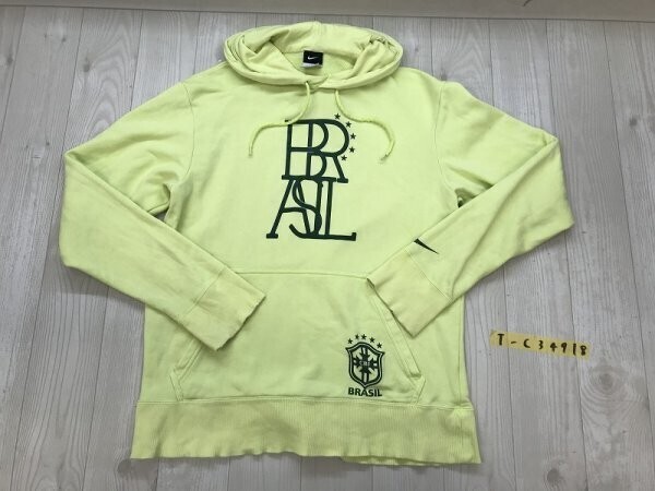 NIKE ナイキ メンズ CBF BRASIL プリント フーディー パーカー M 黄緑拍卖