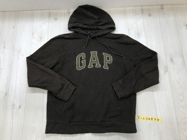 GAP ギャップ メンズ ロゴワッペン フーディー パーカー M 茶色拍卖