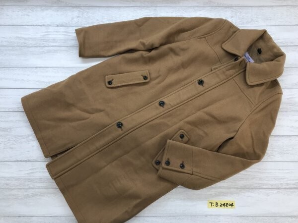 coen コーエン メンズ 比翼ジップ ロングコート M キャメル拍卖