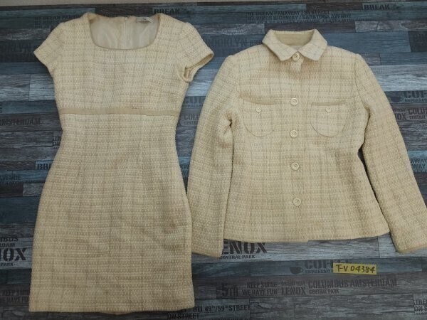 NETTO di MAMMINA レディース ウール混 ワンピース・ジャケット セットアップ 36 アイボリーベージュ拍卖