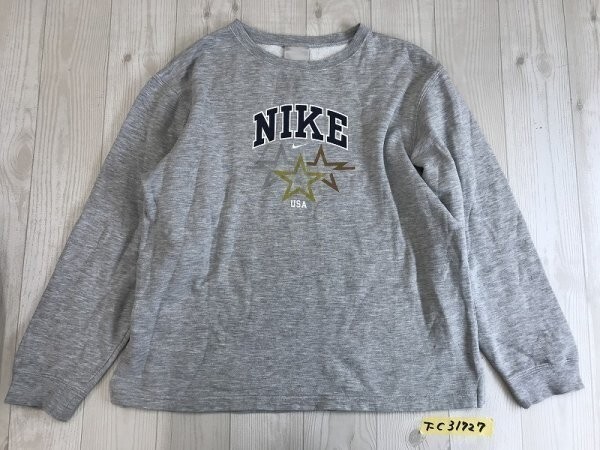 NIKE ナイキ キッズ レーヨン混 裏起毛 スウェットトレーナー L(160) 杢グレー拍卖