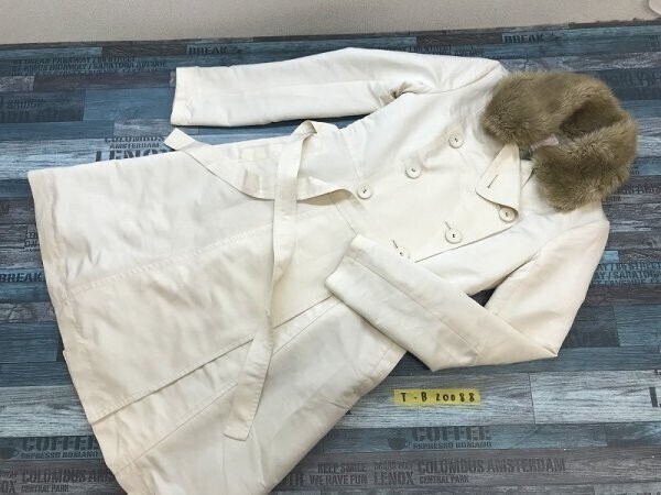 rebecca taylor レベッカテイラー レディース ファー襟 薄手 ロングコート 4 アイボリー拍卖