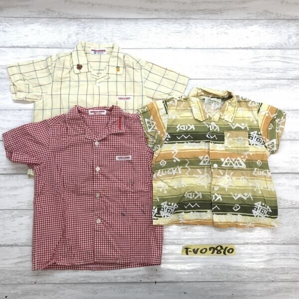 CHIECO SAKU チエコサク ミキハウス他 キッズ チェック エスニック 半袖シャツ3点セット まとめ売り 90 赤黄色拍卖