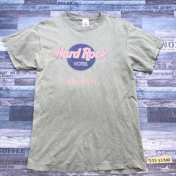 HARD ROCK HOTEL ハードロックホテル メンズ プリント ダメージ 半袖Tシャツ カーキ拍卖
