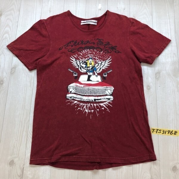 PHYS.ED.DEPT メンズ プリント 半袖Tシャツ ワインレッド拍卖