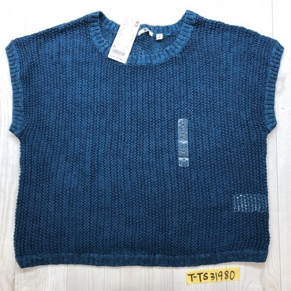 新品タグ付き!UNIQLO ユニクロ レディース テープヤーン リラックスセーター M くすみ青拍卖