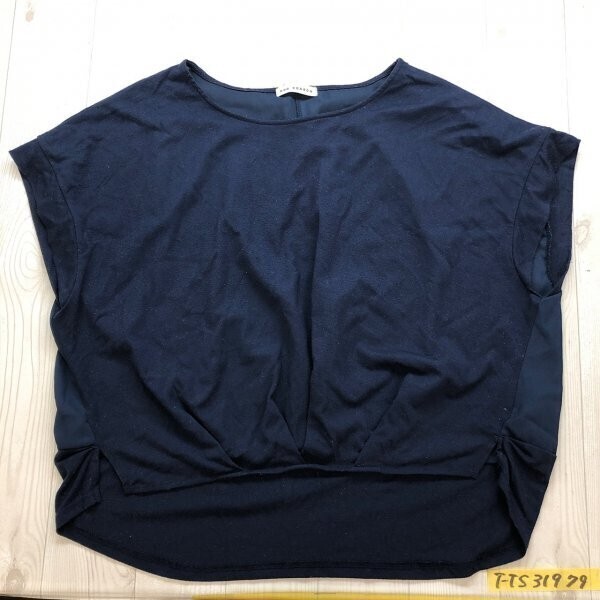 ANDSEARCH アンドサーチ レディース 前後切り替え ドルマンカットソー 大きいサイズ LL ネイビー拍卖