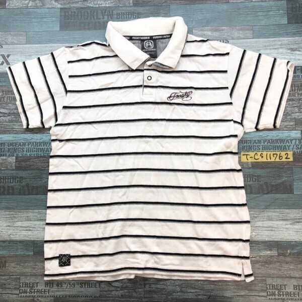 FREAKY MASSIVE フリーキーマッシッブ メンズ レイヤードカラー 半袖ポロシャツ L 白拍卖