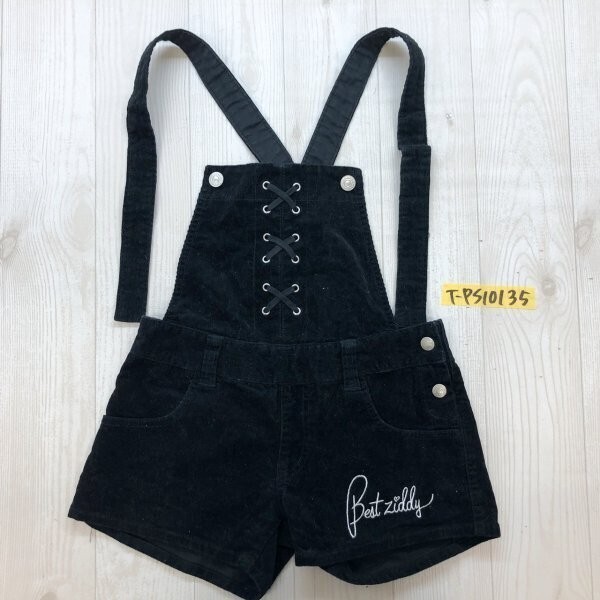 ZID キッズ コーディロイ サロペット ショートパンツ 140 黒拍卖