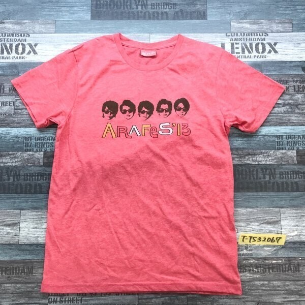嵐フェス ARAFES’13 プリント 半袖Tシャツ メンズ レディース 杢赤拍卖
