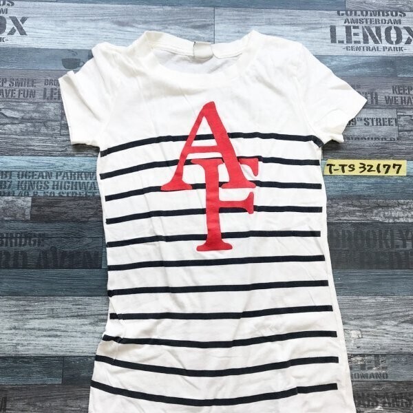 Abercrombie&Fitch アバクロンビーアンドフィッチ レディース ボーダー 半袖Tシャツ S 白拍卖