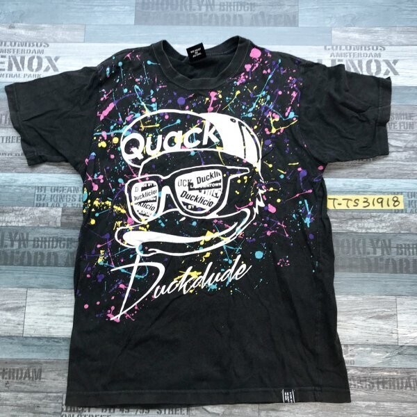 B ONE SOUL ビーワンソウル メンズ プリント ドリッピング 半袖Tシャツ M 黒拍卖