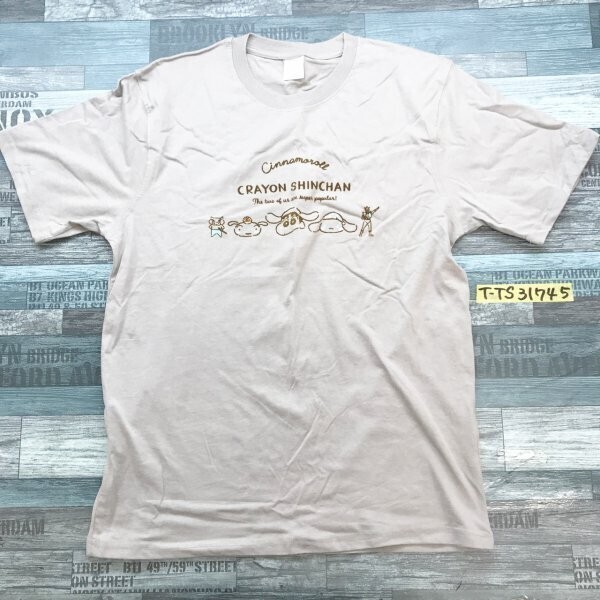 クレヨンしんちゃん メンズ コットン 半袖Tシャツ L グレー拍卖
