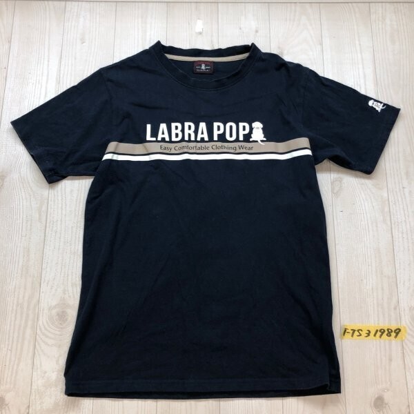 LABRA POP レディース ワンポイント刺繍 半袖Tシャツ M ネイビー拍卖