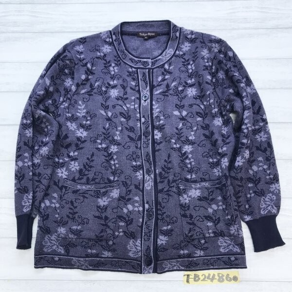 TOKYO BIYORI レディース 総柄 カーディガン M 紫拍卖