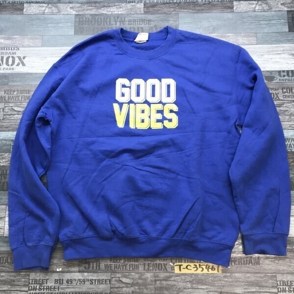 GILDAN メンズ 裏起毛 プリントトレーナー M 青拍卖