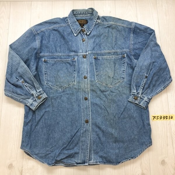 Eddie Bauer エディーバウアー レディース デニムシャツジャケット S/P 青拍卖