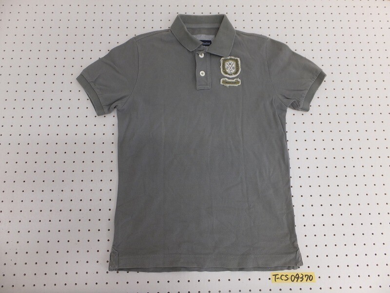 I.T.’S international イッツインターナショナル メンズ ワッペン付き ナンバープリント 綿 半袖ポロシャツ S グレー拍卖