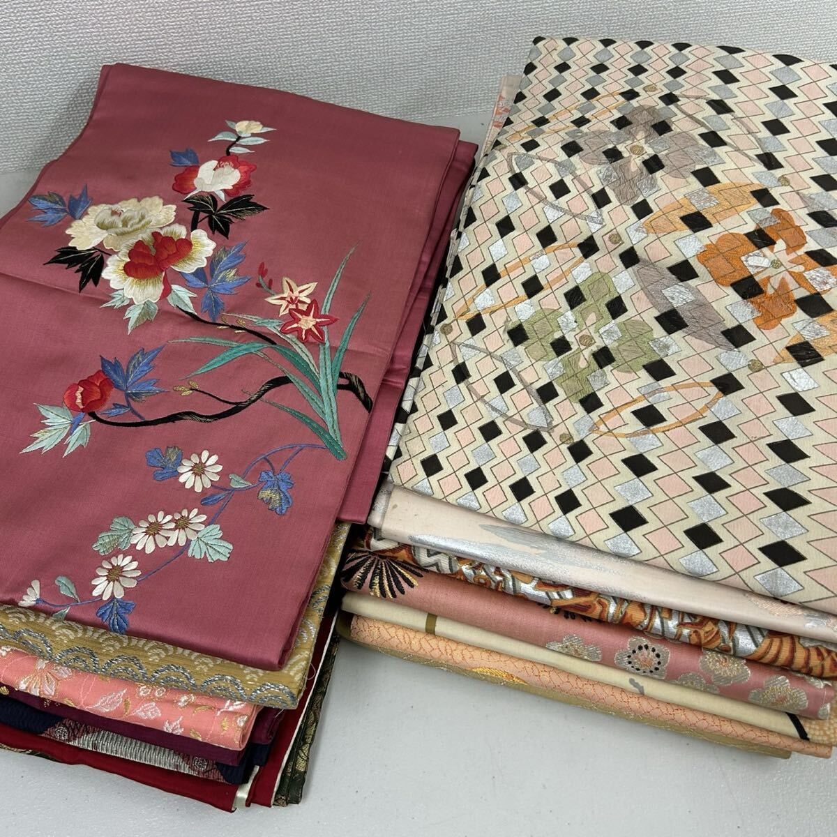 アンティーク 帯 正絹 14本 帯まとめ売り リメイク材料 437拍卖