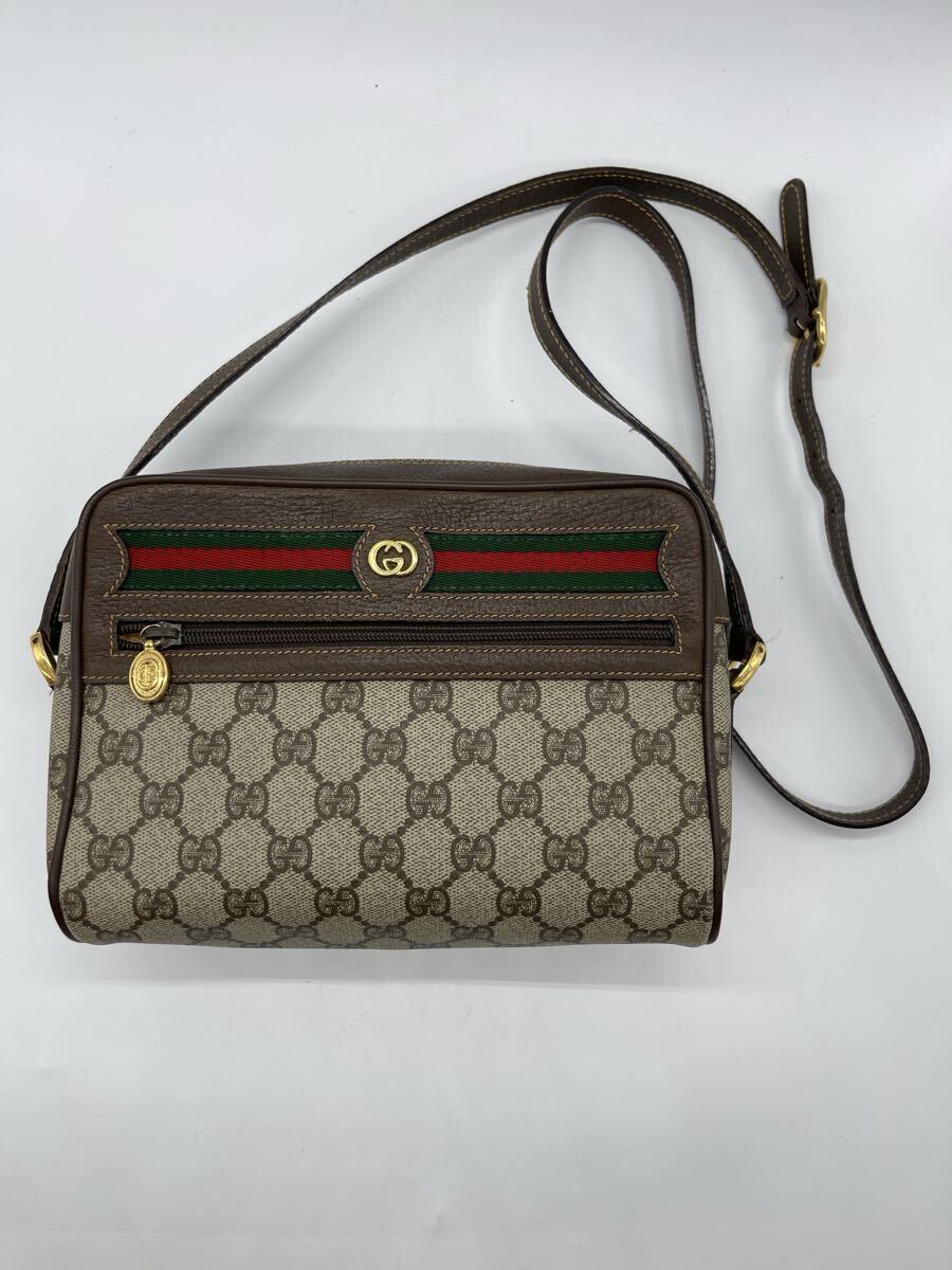 【1円スタート】GUCCI グッチ ショルダーバッグ GGスプリーム シェリーライン ヴィンテージ ブラウン系 拍卖