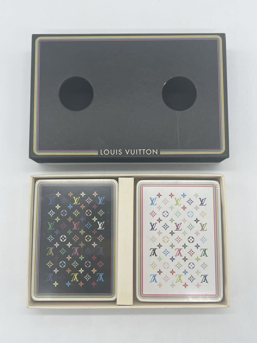 未使用 ルイヴィトン LOUIS VUITTON トランプセット 2デッキ モノグラムマルチカラー ゴールド Made in France フィルム付き 正規品 1円〜拍卖