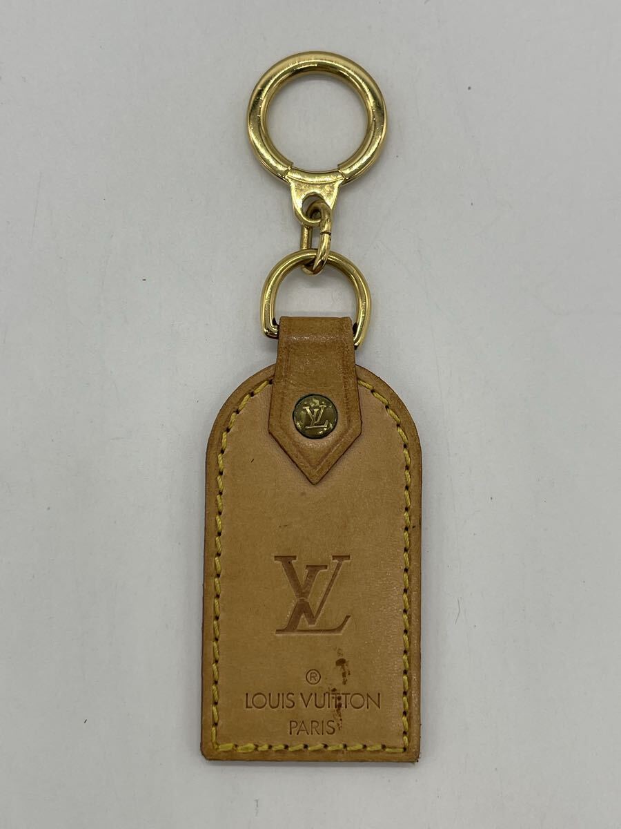 【1円スタート】LOUIS VUITTON ルイ・ヴィトン ネームタグ キーホルダー 刻印入り April 1999 JAPAN ヴィンテージ MADE IN FRANCE 本革拍卖