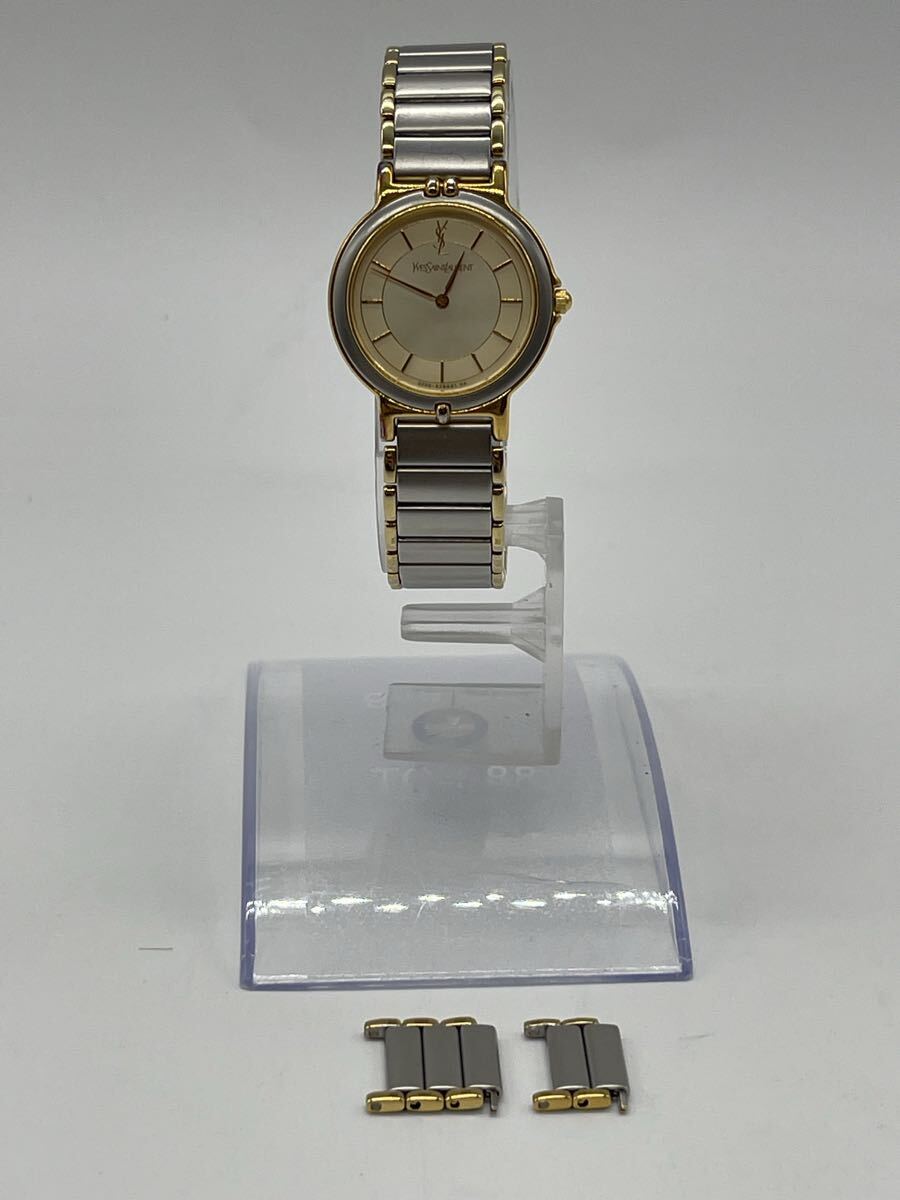 1円〜【未稼働】Yves Saint Laurent イヴ・サンローラン レディース腕時計 CITIZEN製 クオーツ ゴールド×シルバー拍卖