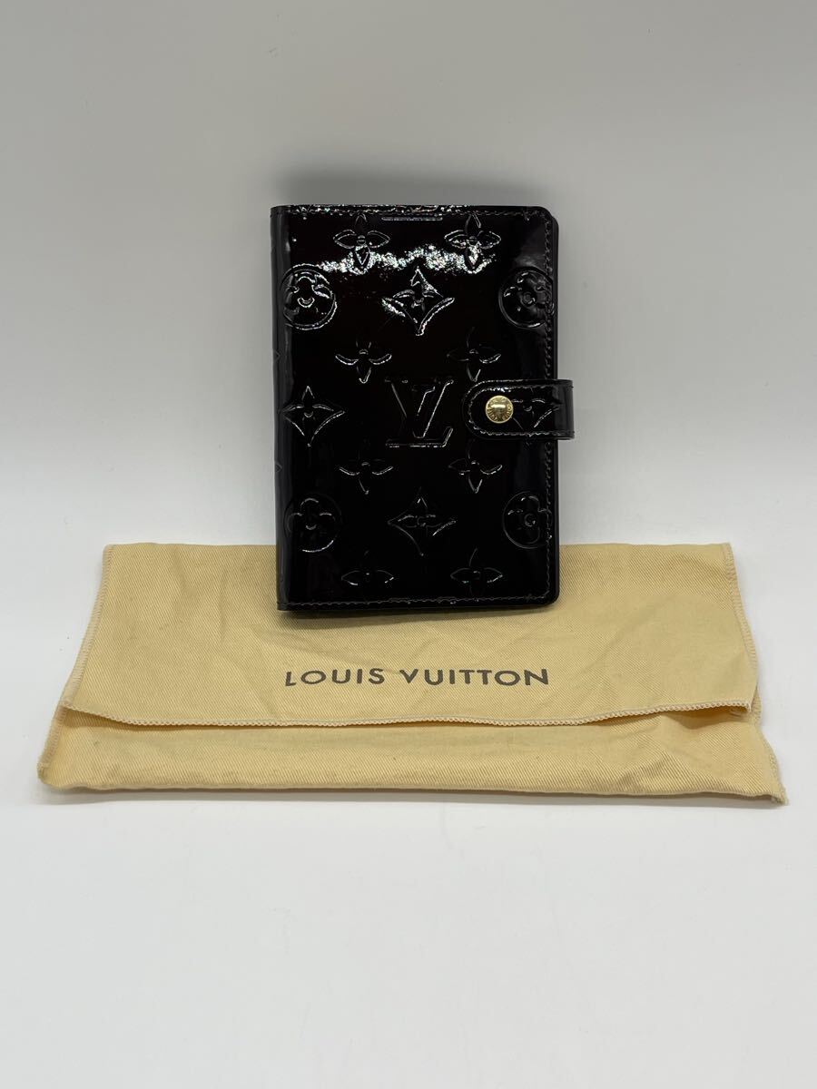 【1円スタート】ルイヴィトン ヴェルニ アジェンダPM 手帳カバー CA3097 ボルドー系 保存袋付き 本物 LOUIS VUITTON拍卖