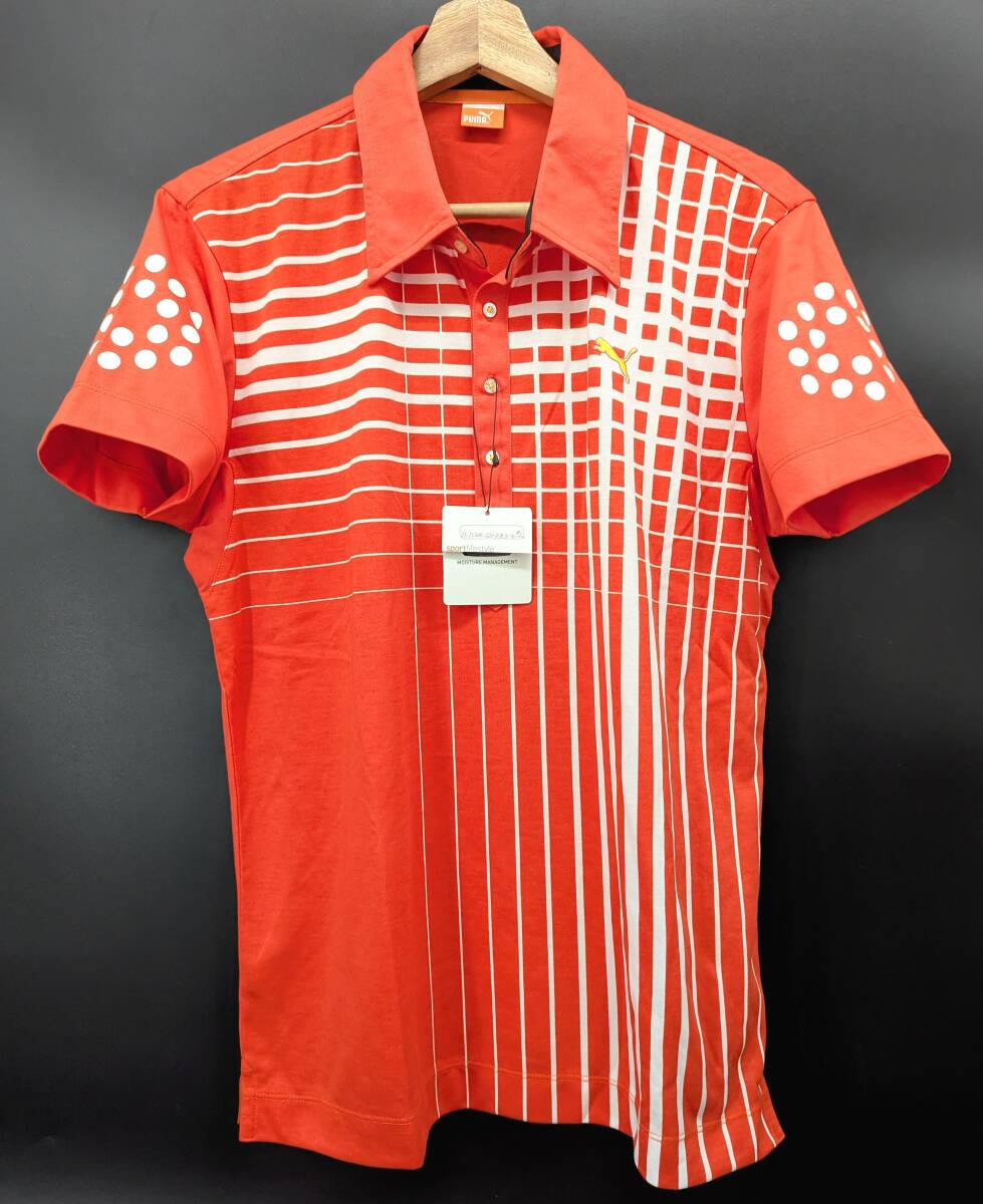 4459C 送料185円♪ 新古 タグ付き 未使用品 PUMA プーマ Lifestyle オレンジxホワイト 速乾生地 ポロシャツ L拍卖