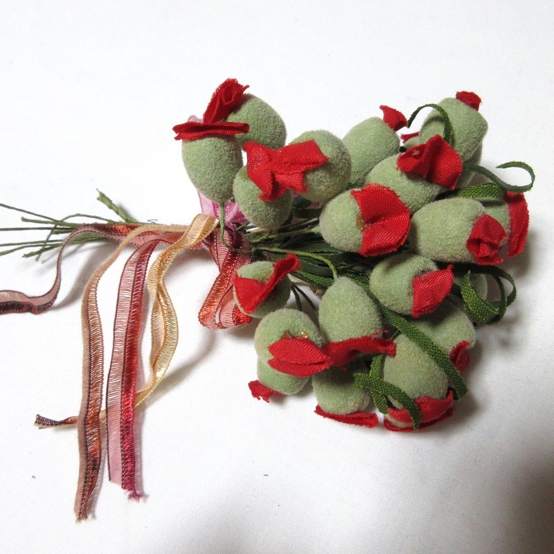 アンティーク・ヴィンテージ 布花 ばら ドイツ つぼみ ペップ 人形 帽子拍卖