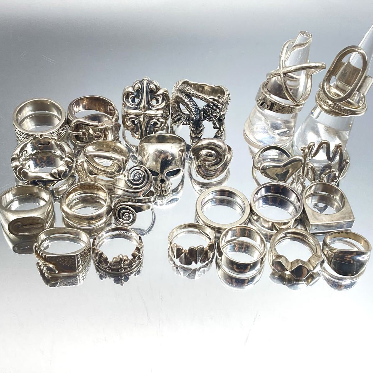 agete/CK/マリクレール入り!!■シルバーリングおまとめ■ d 約237.7g アクセサリー 指輪 メキシカン メンズ ブランド silver 925 C178拍卖