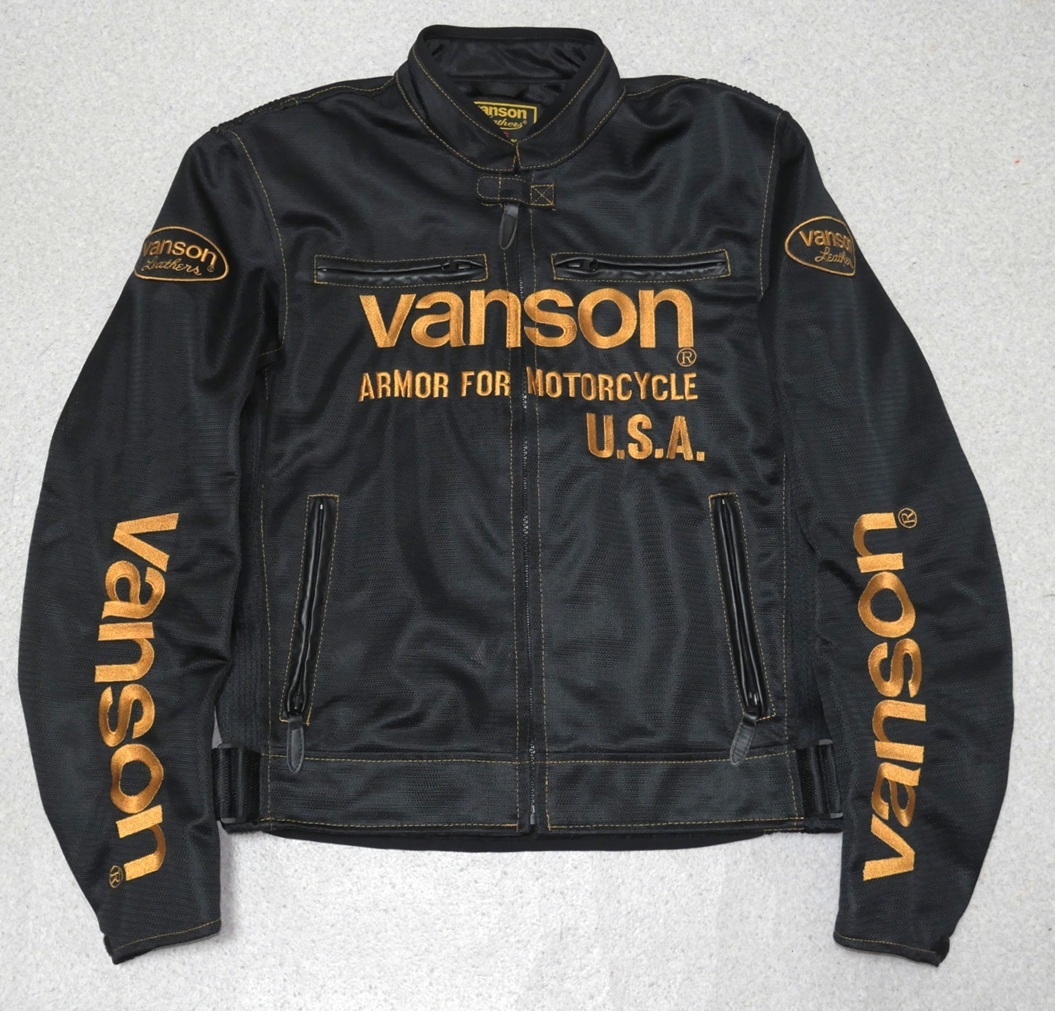 VNASON バンソン メッシュ ライダースジャケット 黒 XL プロテクター付き VS527-1502拍卖