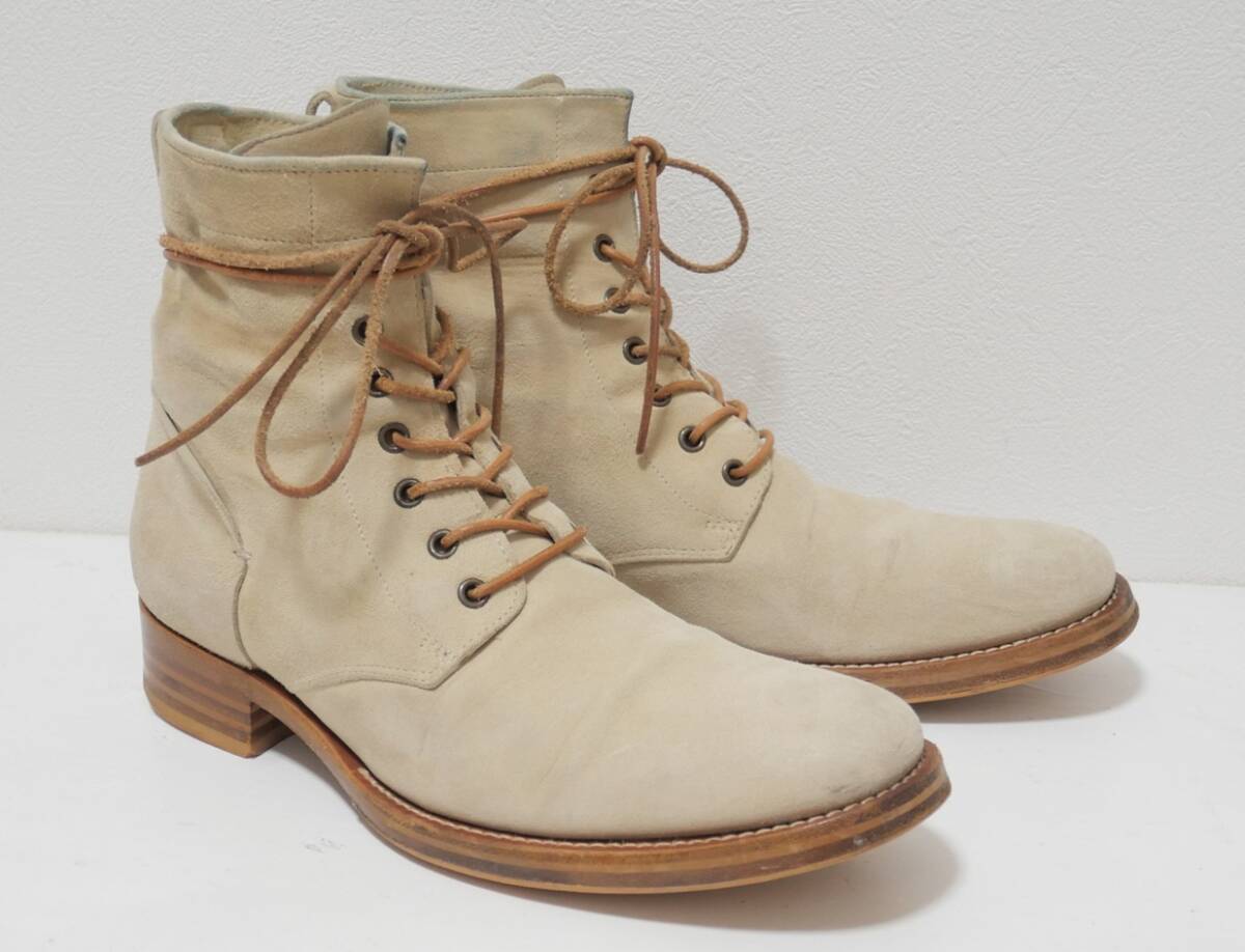 イタリア製 BUTTERO ブッテロ B1113 ヌバックスエード ブーツ ベージュ 40 レースアップ拍卖