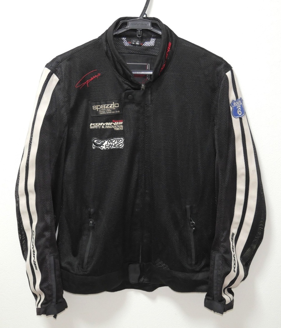 KOMINE コミネ メッシュ ライダースジャケット 黒 EU(L) JP(XL) プロテクター付き拍卖