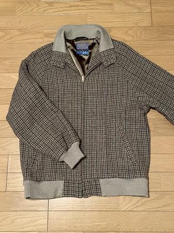70s USA製 ペンドルトン PENDLETON ウールジャケット ブルゾン S 千鳥柄 チェック スウィングトップ ドリズラー ジャケット ヴィンテージ拍卖
