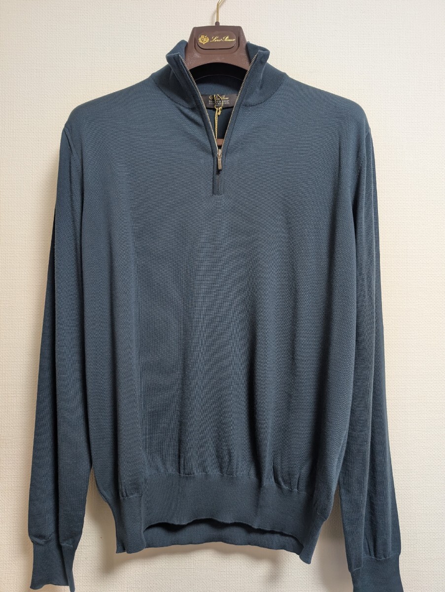 ロロピアーナ ギフトオブキングス Loro piana gift of kings ハーフジップ ニット ネイビー 約65万円拍卖