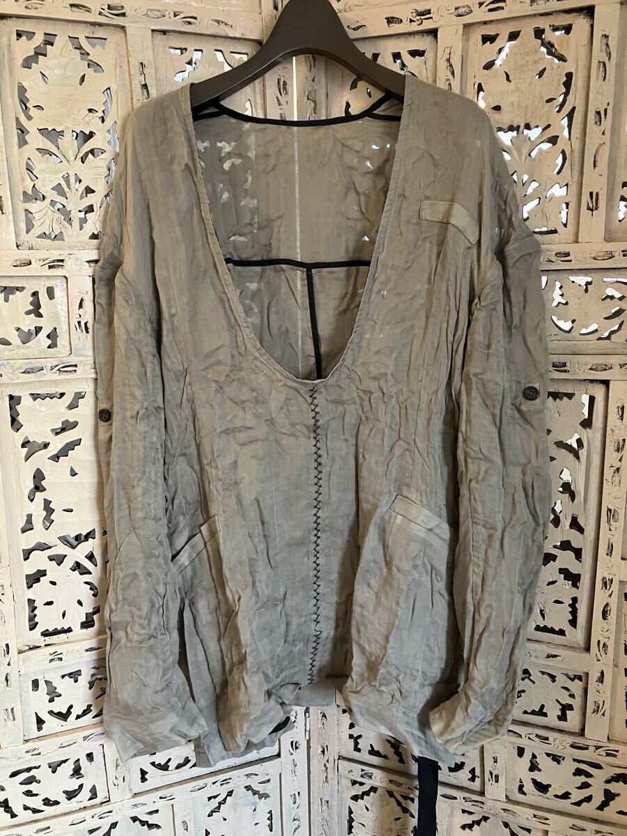 新品 ELMORE L LEONARD プルオーバードレスシャツ ベージュ /2拍卖