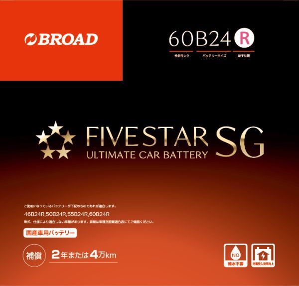 60B24R FIVESTAR SG ファイブスターSG セミシールドメンテナンスフリーバッテリー 送料無料(沖縄・離島・北海道は除く)拍卖