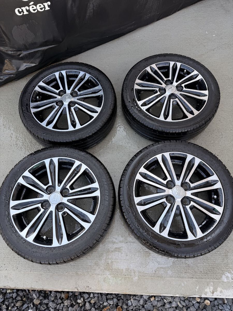 ダイハツ タント LA600S PCD100 4穴 4.5j 純正ホイール タイヤセット 165/55R15 タントカスタム拍卖