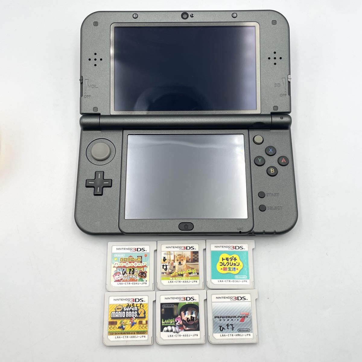 A New Nintendo 3DSLL 初期化済み +ソフト6本セット メタリックブラック RED-001 ニンテンドー 任天堂 マリオカート ブラザーズ'モノトク拍卖